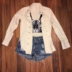 NWOT Urban Outfitters White Jean Denim Jacket